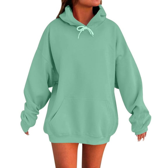 Inglocry Oversized Hoodies for Women 2026 Cute Hoodie Plus Size Plain Basic Soft Sweatshirts Tops Fall Winter Trendy Outfits Fluorescent Green 4XL
