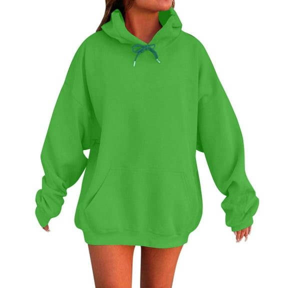 Inglocry Oversized Hoodies for Women 2026 Cute Hoodie Plus Size Plain Basic Soft Sweatshirts Tops Fall Winter Trendy Outfits Green 4XL