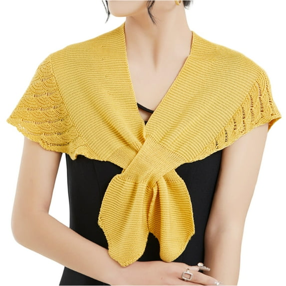 Inglocry Pashmina Shawls Scarfs Womens Soft Wrap for Evening Fashion Travel Casual Solid Color Shawl Wraps Yellow 13 In