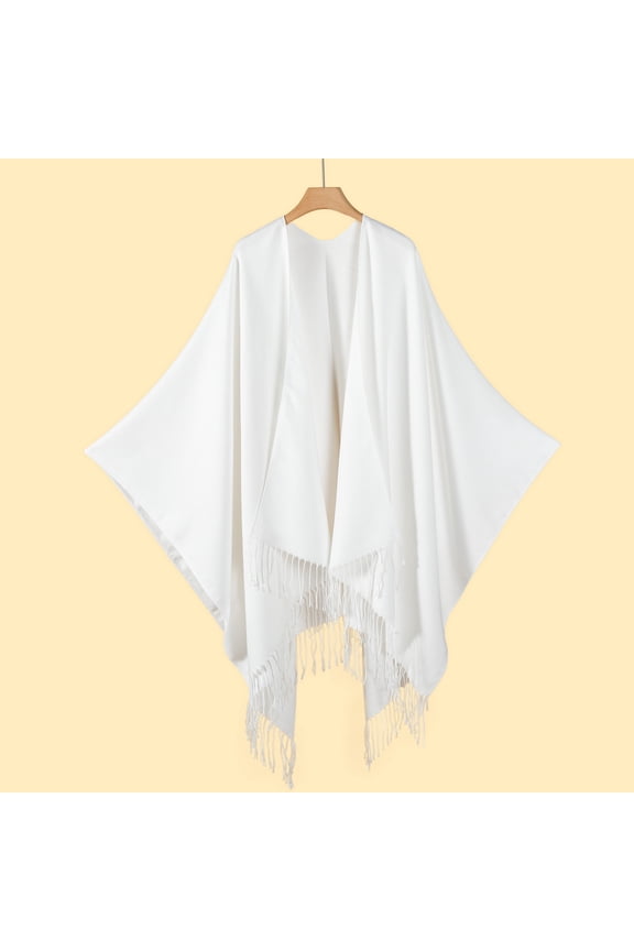 Pashmina Shawl Wraps Women Knitted Shawls and Wraps Cardigan Cape Wool Shoulder Top Sweater Shawl Scarf 2025 White