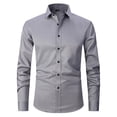 thumbnail image 1 of Inglocry Slim Fit Mens Dress Shirts for Men Button Down Long Sleeve Dress Shirts Wrinkle Free Formal Stain Proof Gray S, 1 of 4