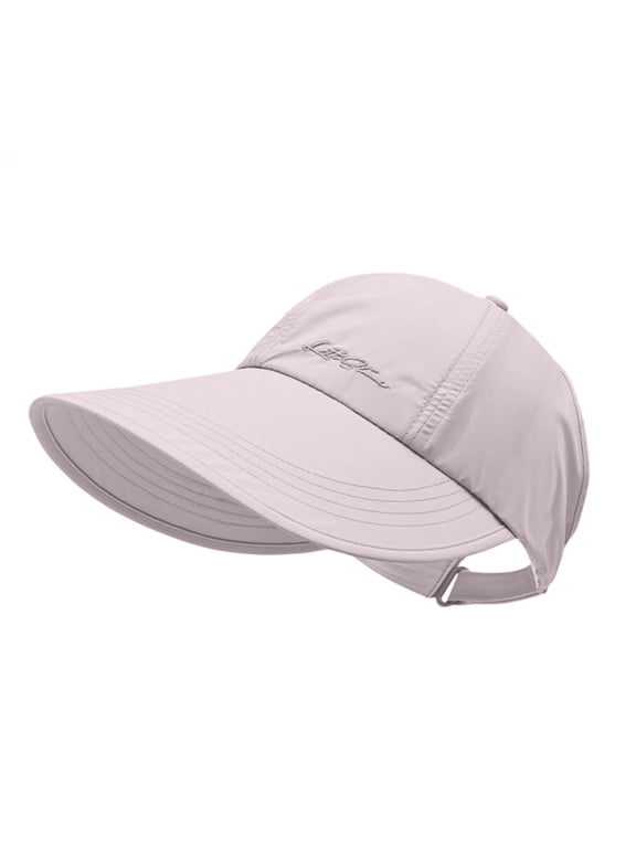 UPF Sun Protection Baseball Hat Screen Baseball Hat Lightweight Adjustable Quick-Dry Wide Brim Cap Women Men Velcro Pink One Size