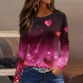 thumbnail image 1 of Inglocry Valentine Shirts for Women Trendy Cute Heart Printed T Shirt Long Sleeve Valentines Gift Crew Neck Shirt Casual Tee Tops Pink S, 1 of 4