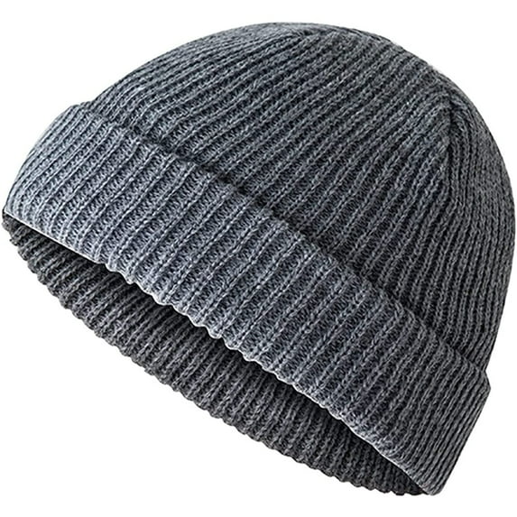 Inglocry Winter Beanies Hat for Men Women Fashion Casual Solid Color Knitted Unisex Winter Hat Outdoor All-Day Warmth Dark Gray