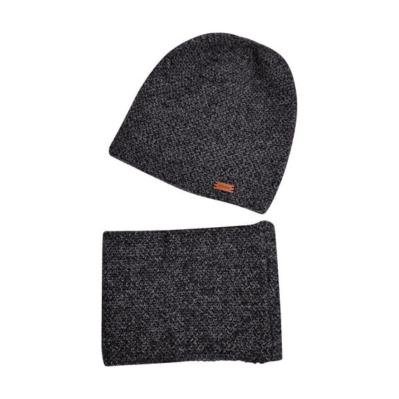 Inglocry Women's Outdoors Windproof Scarf Hat Winter for Women Warm Fashion Solid Color Hat Scarf Black