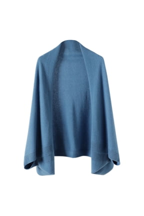 Women's Soft Shawls and Wraps Warm Shawl with Sleeves Pashminas Plain Shawl Wrap Lightweight Open Front Shawls 2026 Blue 50 In
