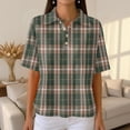 thumbnail image 1 of Inglocry Women's Waffle Polos Golf Shirts Short Sleeve Striped V Neck T-Shirt Summer Casual Tennis Work Athletic Tops Gray 3XL, 1 of 7