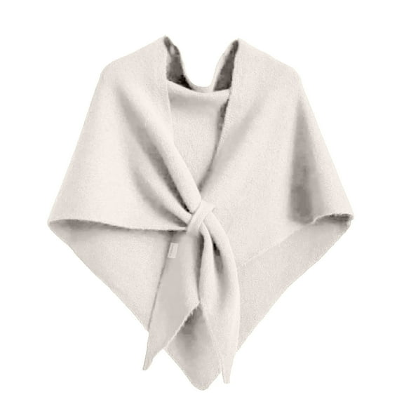 Inglocry Women's Wool Shawl Wraps, Pashmina Shawl Wraps for Women Cardigan Cape Wool Sweater Shawl Triangle Scarf Beige