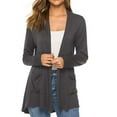 thumbnail image 1 of Inglocry Womens Casual Lightweight Long Sleeve Cardigan Flowy Soft Open Front Cardigan Sweaters Fashion Fall Clothes 2025 Dark Gray L, 1 of 3
