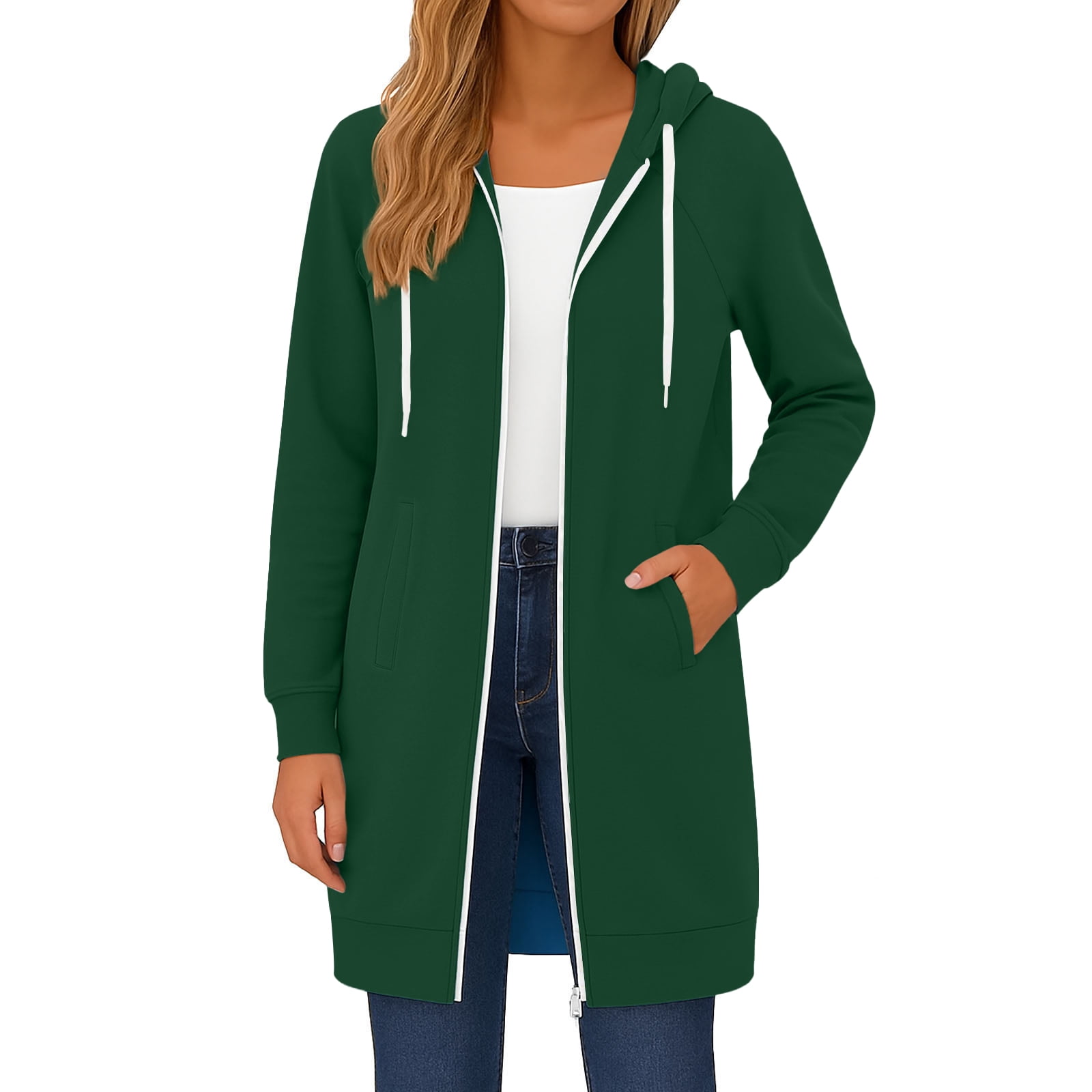 Hanes Womens ComfortSoft EcoSmart Full-Zip Hoodie Sweatshirt Pockets