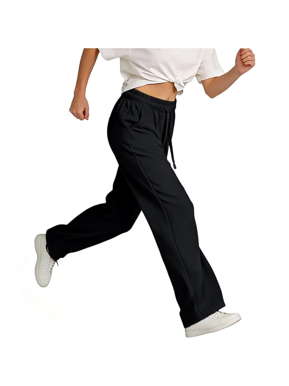 Womens Hiking Pants Quick Dry Lightweight Joggers Summer Stretch Workout Athletic Running Travel Pants with Pockets Black S