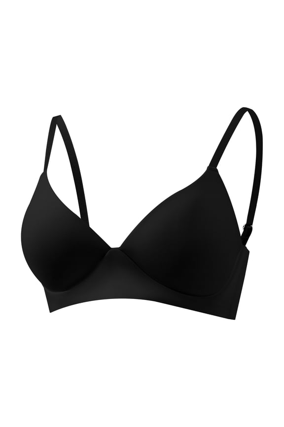Womens Push-up Bra with Custom Lift, One Underwire Bras for Women, Convertible Black 80B