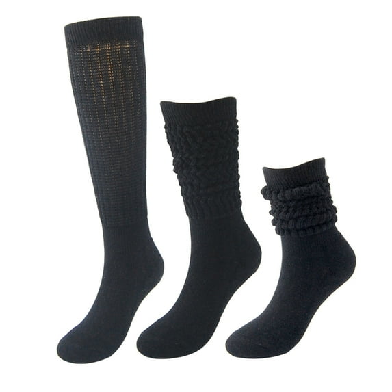 Inglocry Womens Slouch Socks Knitted Solid Color Fashion 2026 Boot Soft Long Fall Winter Sock Black 6.5 In