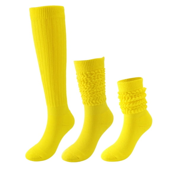 Inglocry Womens Slouch Socks Knitted Solid Color Fashion 2026 Boot Soft Long Fall Winter Sock Yellow 6.5 In