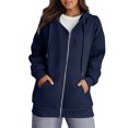thumbnail image 1 of Inglocry Womens Zip Up Hoodies Oversized Fall Sweatshirts 2025 Cute Y2K Long Sleeve Fleece Jackets Winter Clothes With Pockets Blue 3XL, 1 of 4