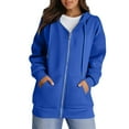 thumbnail image 1 of Inglocry Womens Zip Up Hoodies Oversized Fall Sweatshirts 2025 Cute Y2K Long Sleeve Fleece Jackets Winter Clothes With Pockets Royal Blue 2XL, 1 of 4