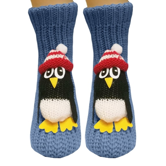 Inglocry Womens and Mens 3D Knit Animal Socks Home Sleeping Thick Fall Winter Warm Casual Funny Animal Hugging Socks Gray 6.5 In