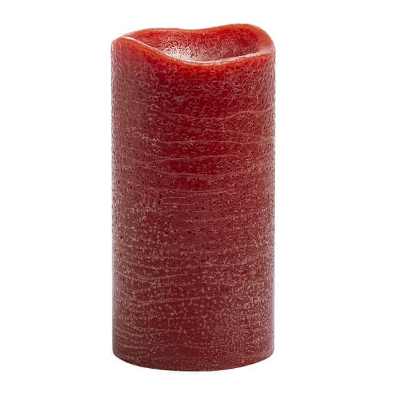 Inglow CGT55600CU45 Flameless Rustic Pillar Candle, 6", Red
