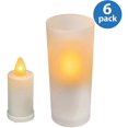 Inglow Flameless Round Pillar Candles, Apple Cinnamon, Set of 6