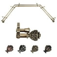 thumbnail image 1 of Ingo 13/16" Double Bay Window curtain rod Adjustable 20"-36", 38"-72" - Antique Brass,(ABay-89-4D), 1 of 4