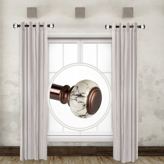 Ingoldesby 1" dia. Single Curtain Side Rod 12-20 inch long (Set of 2) - Bronze