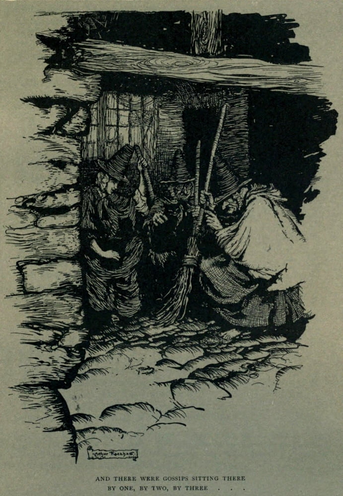 Ingoldsby Legends 1907 Three gossips Canvas Art - A Rackham (18 x 24)