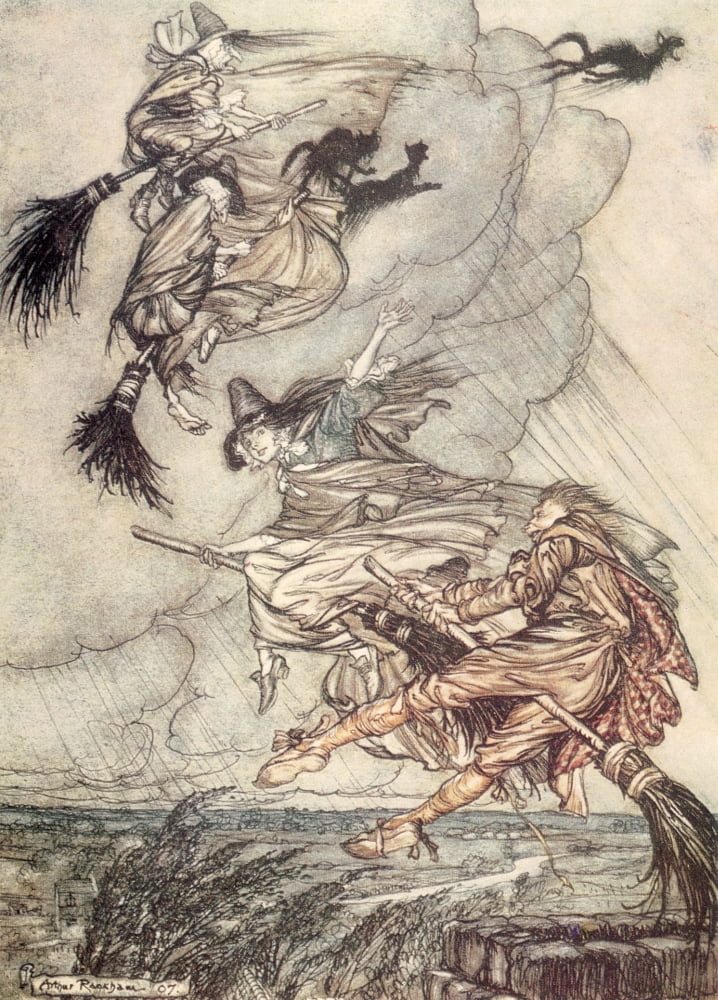 Ingoldsby Legends 1907 Witches Canvas Art - A Rackham (24 x 36)