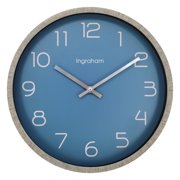 Ingraham Analog Quartz Accuracy 12" Tweed Frame Wall Clock with Blue Face- Model# 60007