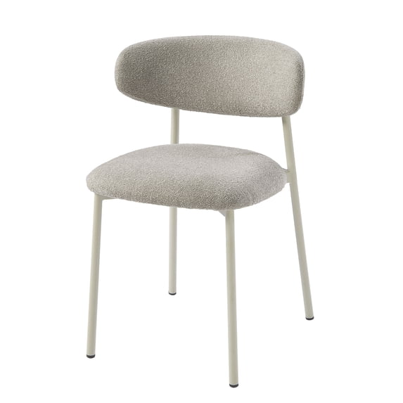 Ingram Light Gray Upholstered Side Chair Set of 2, Modern Dining Chairs with Padded Seat and Back