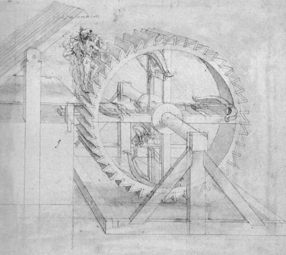Ingranaggio Canvas Art - Leonardo Da Vinci (24 x 36)