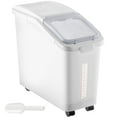 thumbnail image 1 of 11.4 Gallon Ingredient Storage Bin - Rice Flour Pet Food Container on Wheels - Commercial Grade Shelf Hopper with Lid & Scoop - White, 1 of 11