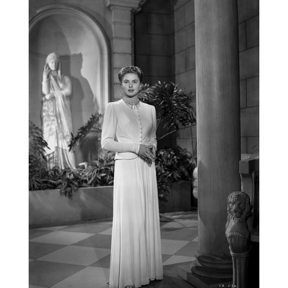 Ingrid Bergman in Whit Gown Portrait Photo Print (24 x 30)