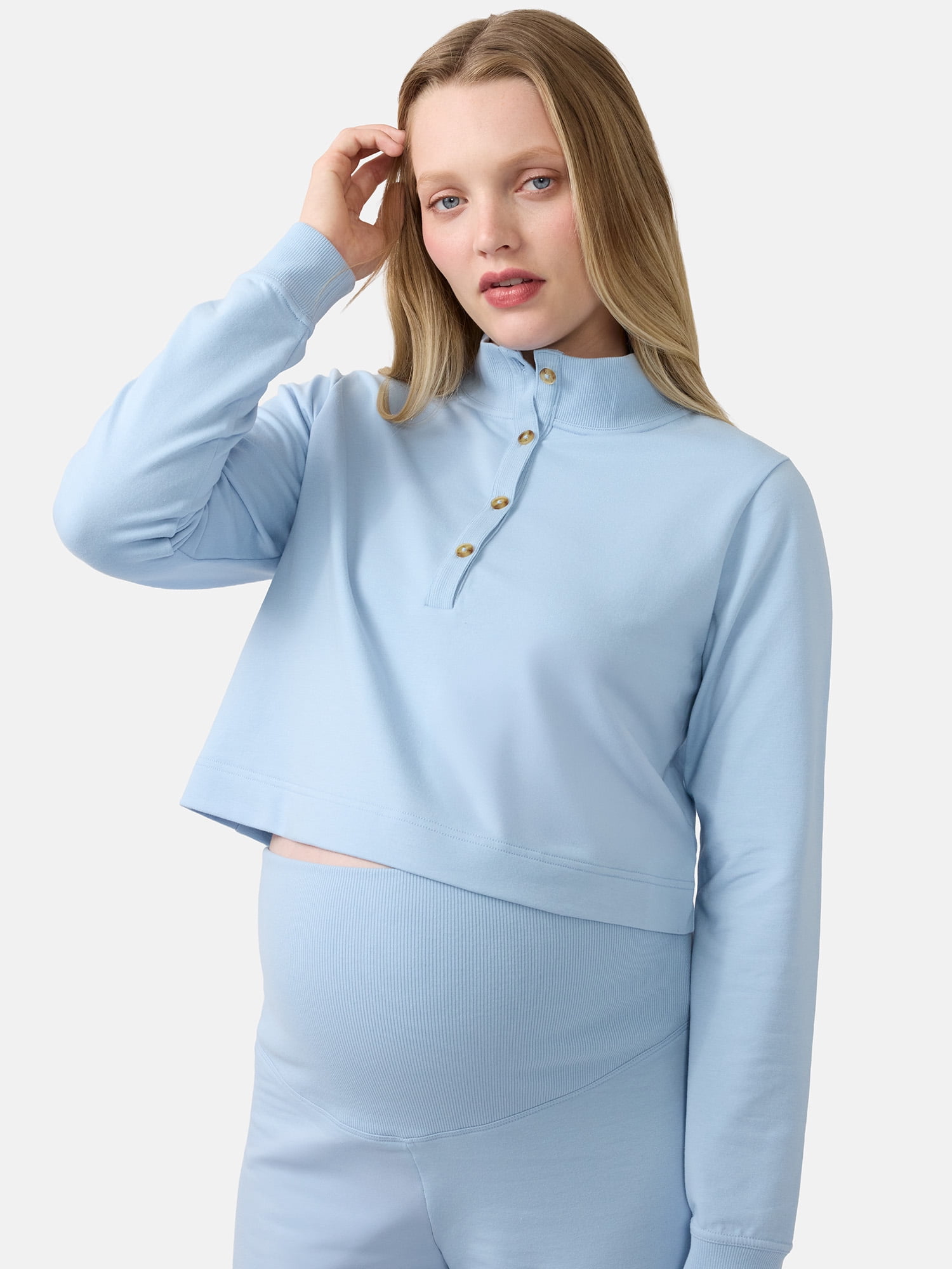 Ingrid & Isabel For Every Belly Women's Maternity Button Front Knit Top, Sizes S-XXL