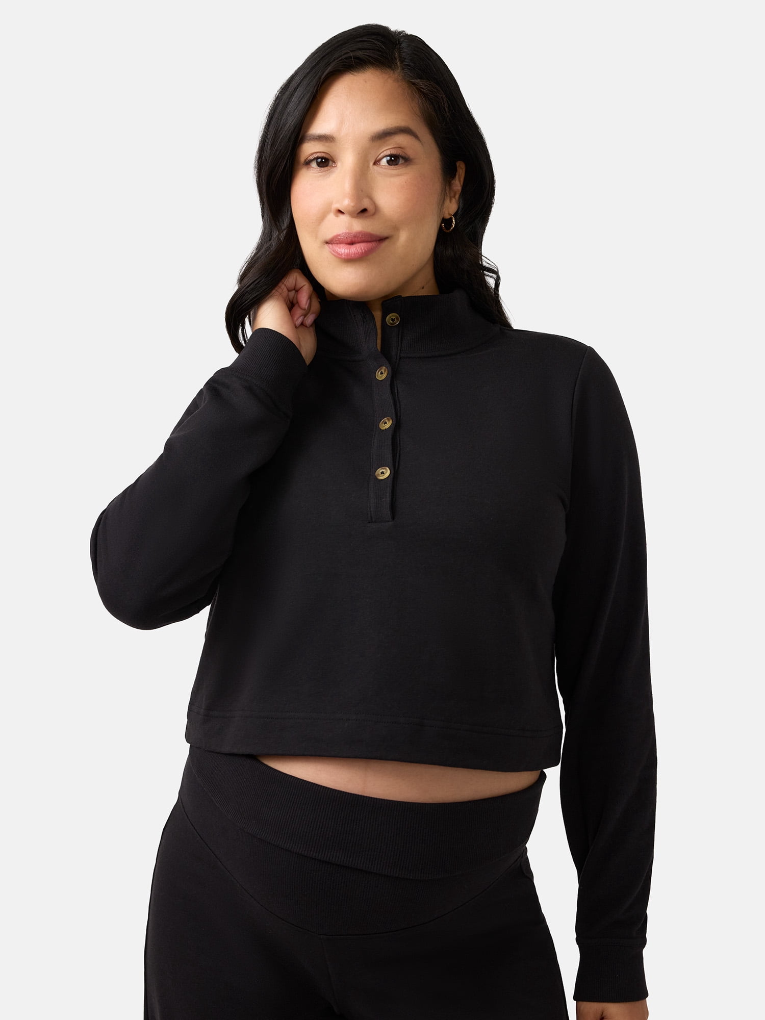 Ingrid & Isabel For Every Belly Women's Maternity Button Front Knit Top, Sizes S-XXL