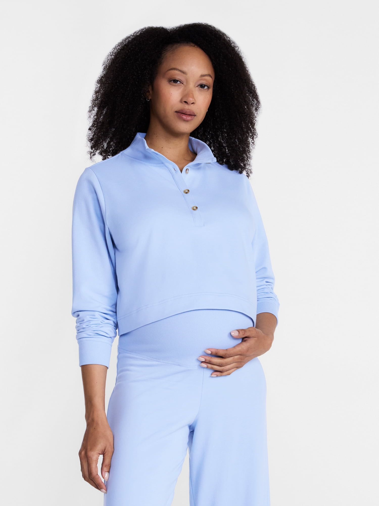 Ingrid & Isabel For Every Belly Women's Maternity Button Front Knit Top, Sizes S-XXL