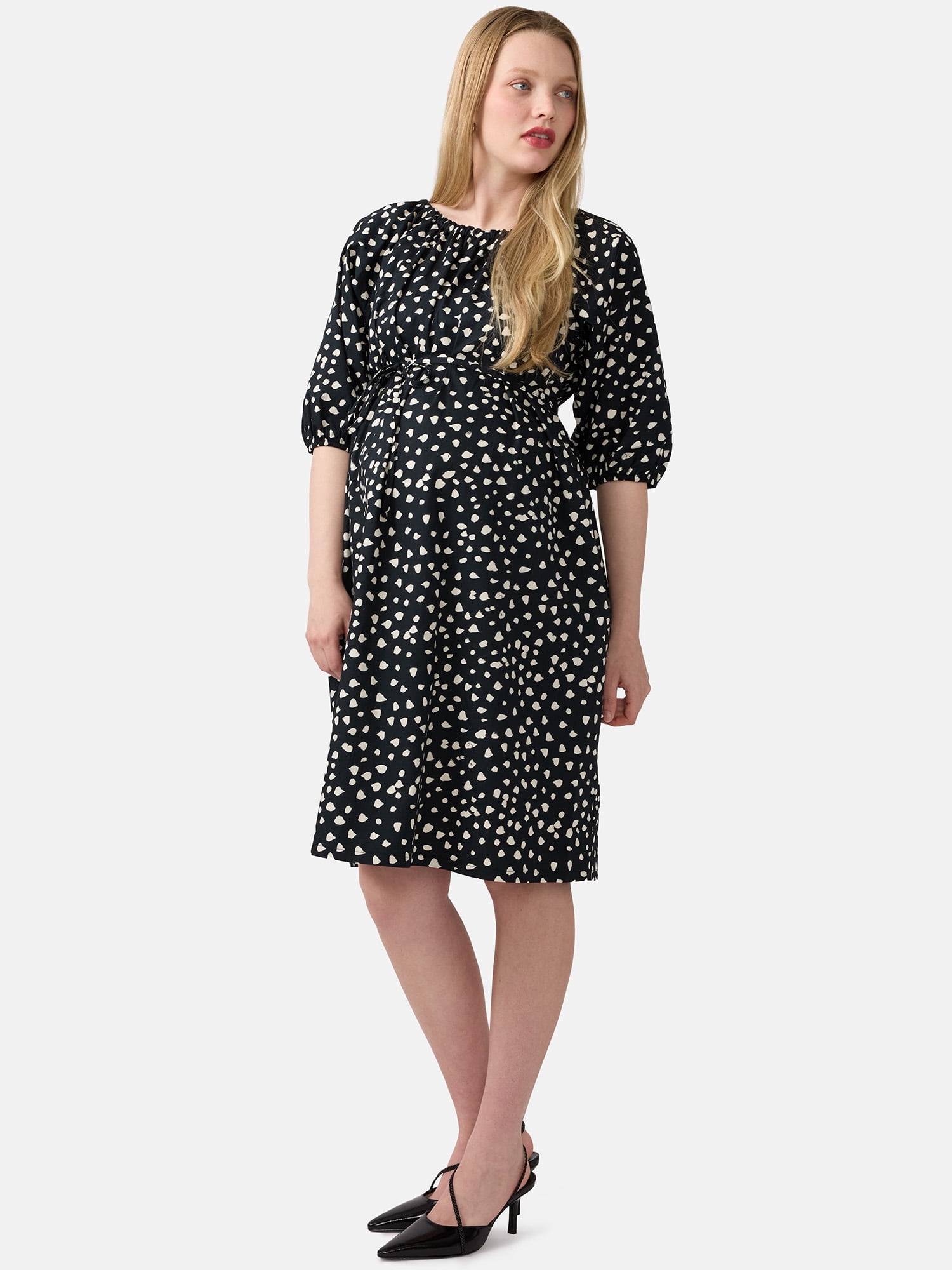 Ingrid & Isabel For Every Belly Women’s Maternity Midi Cotton Dress, Sizes S-XXL