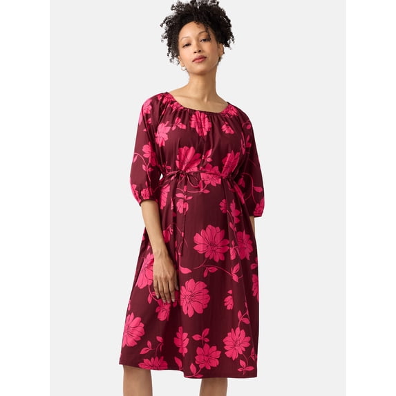 Ingrid & Isabel For Every Belly Women’s Maternity Midi Cotton Dress, Sizes S-XXL