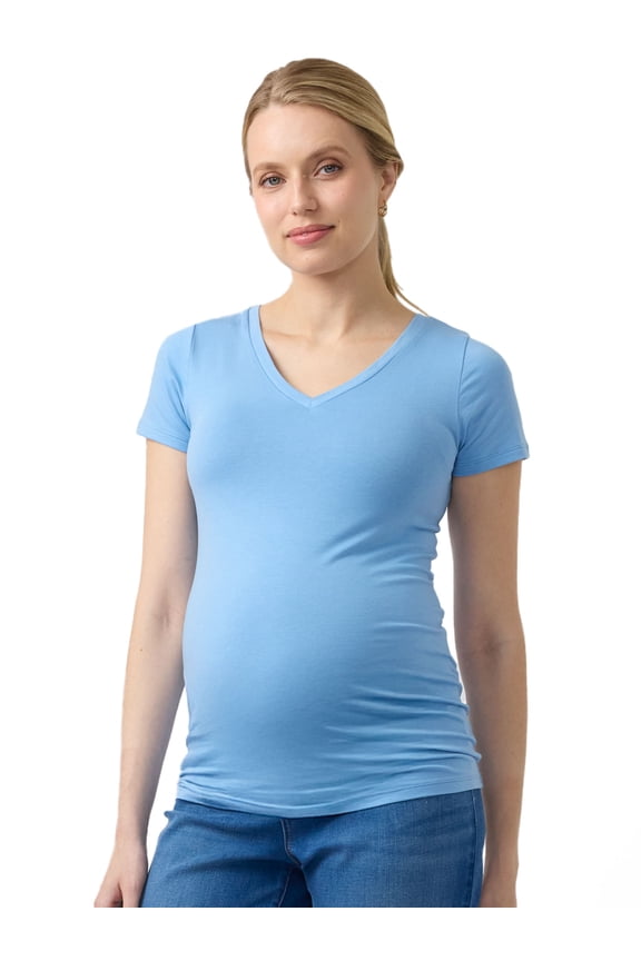 Maternity Fitted V-Neck Tee, Sizes S-XXL