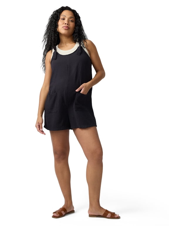 Women's Maternity Gauze Romper, Sizes S-XXL
