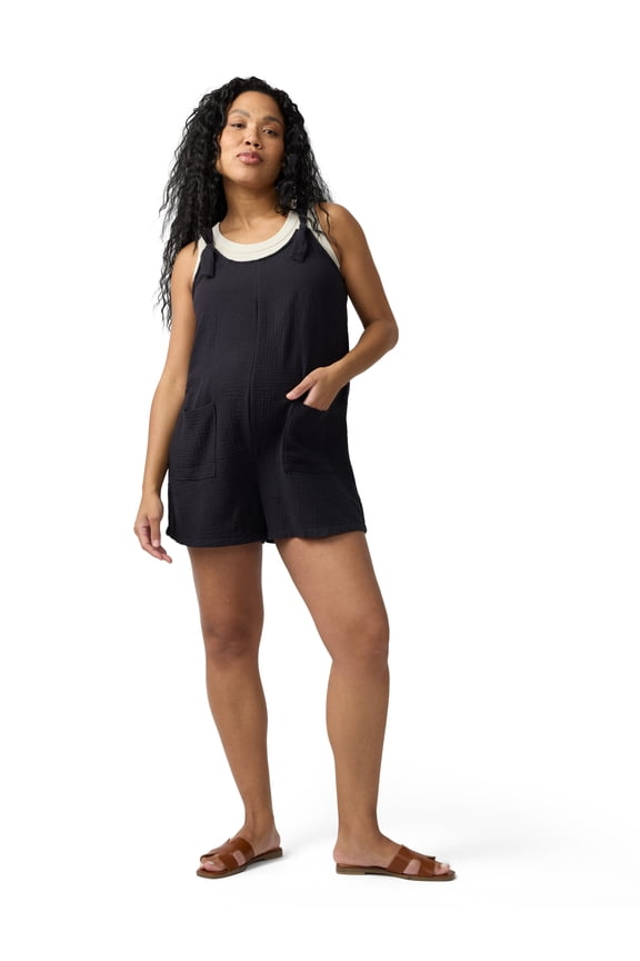 Women's Maternity Gauze Romper, Sizes S-XXL