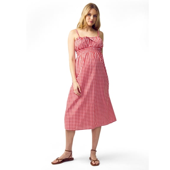 Ingrid & Isabel For Every Belly Women's Maternity Gingham Woven Dress, Size S-XXL