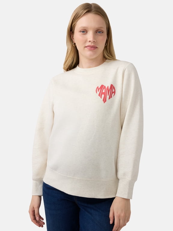 Women’s Maternity Graphic Sweatshirt, Sizes S-XXL