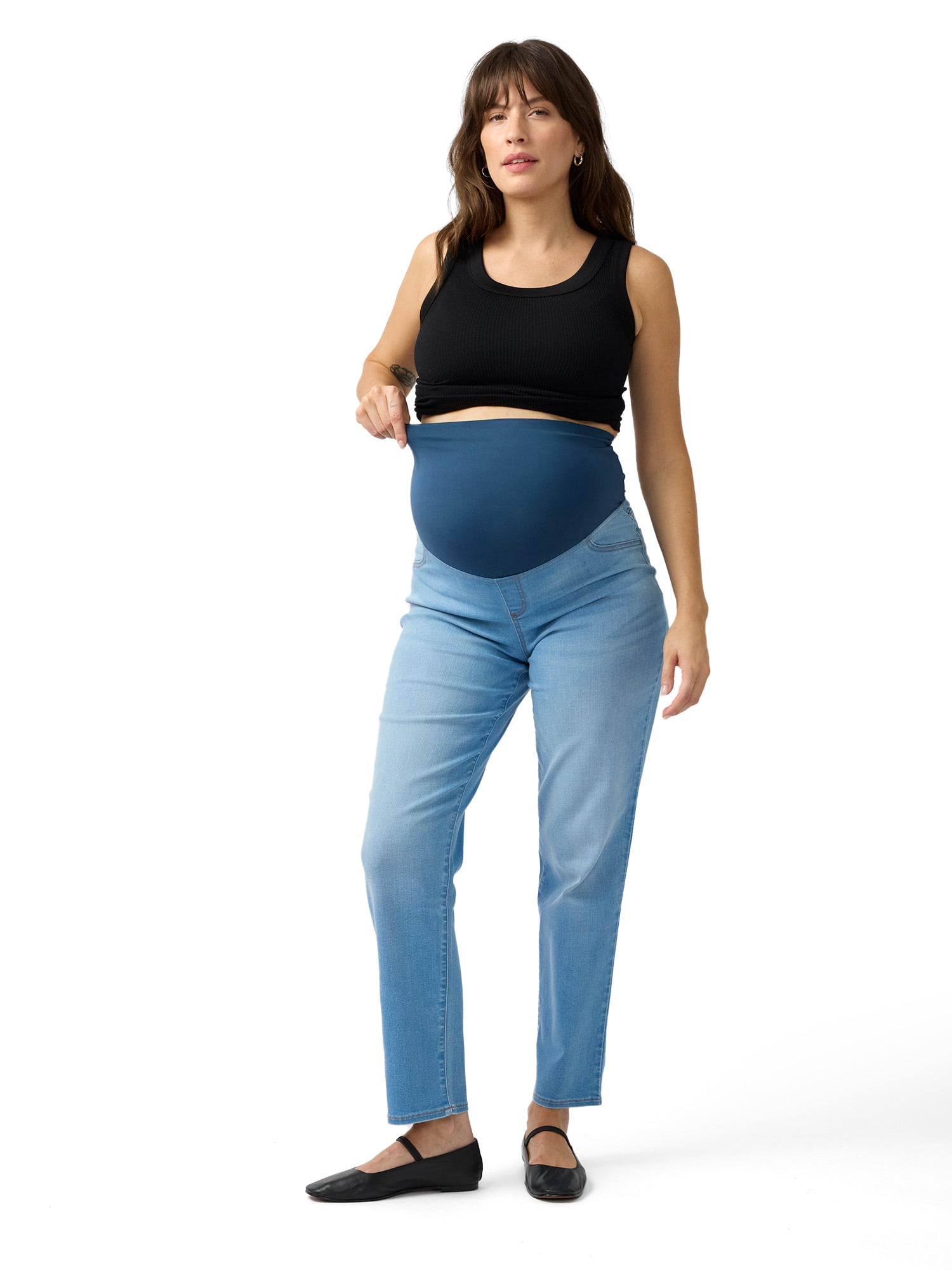Ingrid & Isabel For Every Belly Women's Maternity Straight Denim Jean, Sizes S-XXL