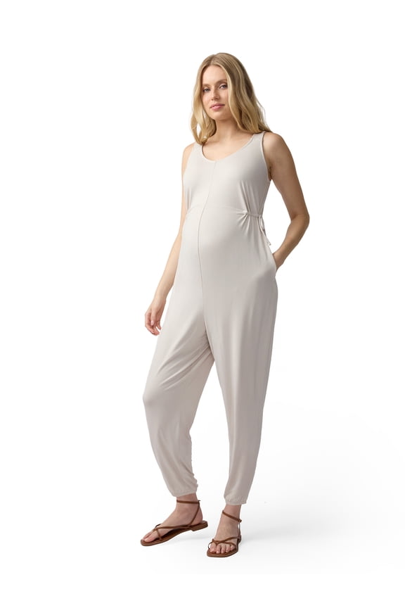Women's Maternity Sleeveless Knit Leisure Jumpsuit, Sizes S-XXL