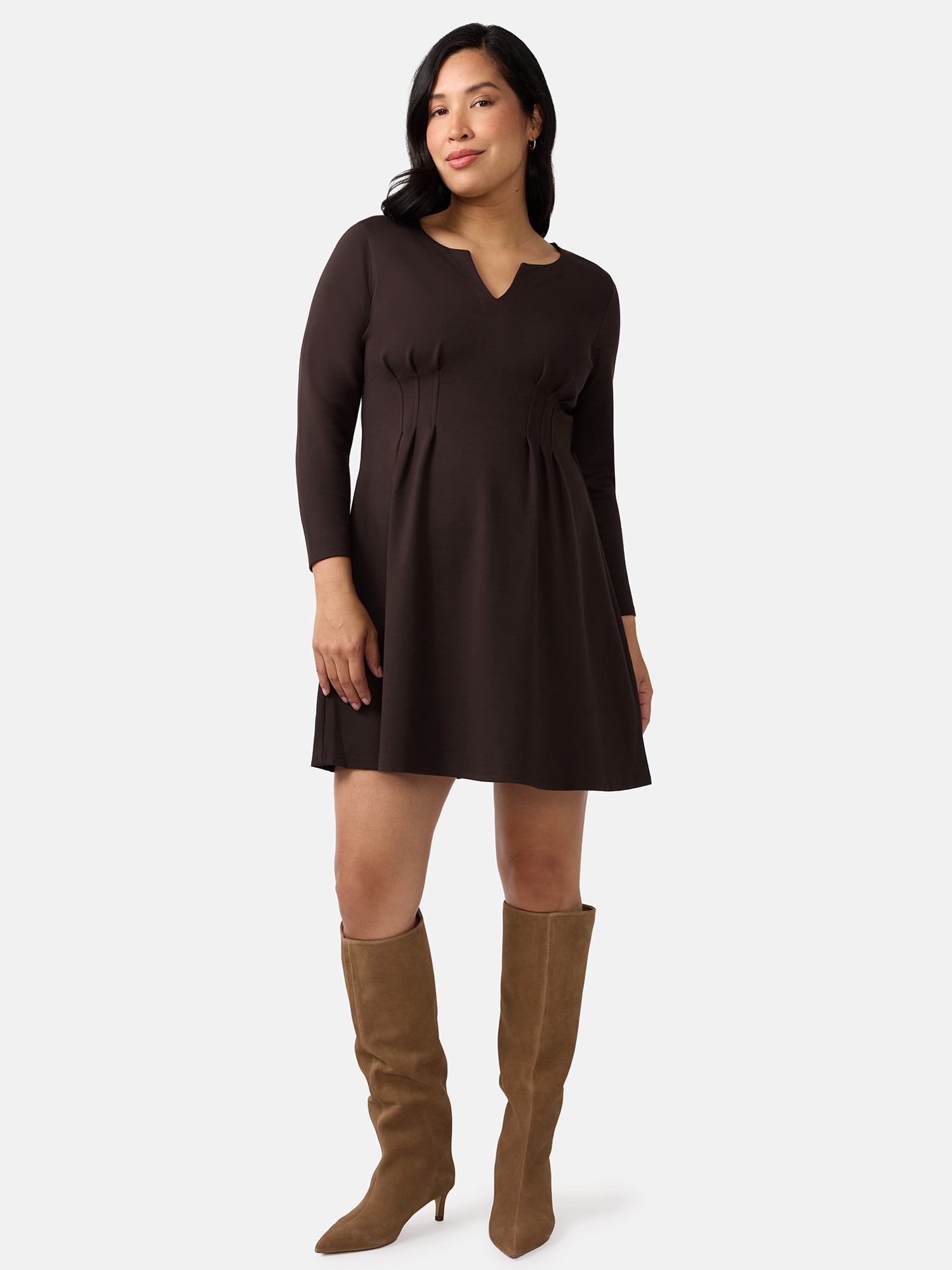 Ingrid & Isabel For Every Belly Women’s Maternity Pintuck Mini Dress, Sizes S-XXL