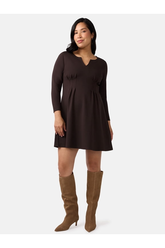 Women’s Maternity Pintuck Mini Dress, Sizes S-XXL