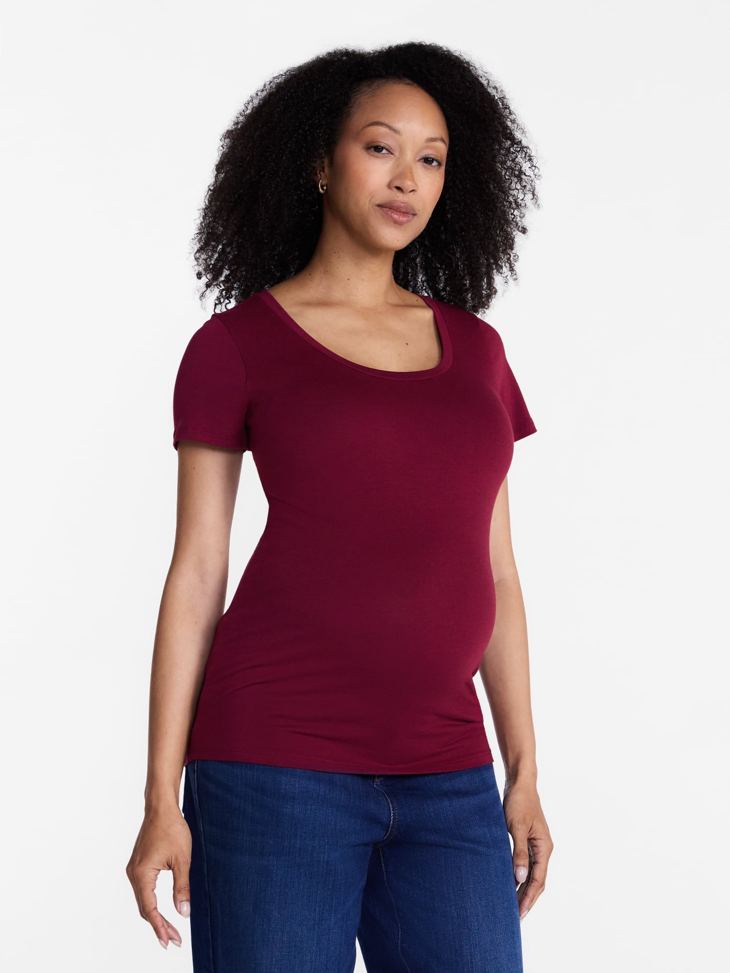 Ingrid & Isabel For Every Belly Women’s Maternity Fitted Scoop Tee, Sizes S-XXL