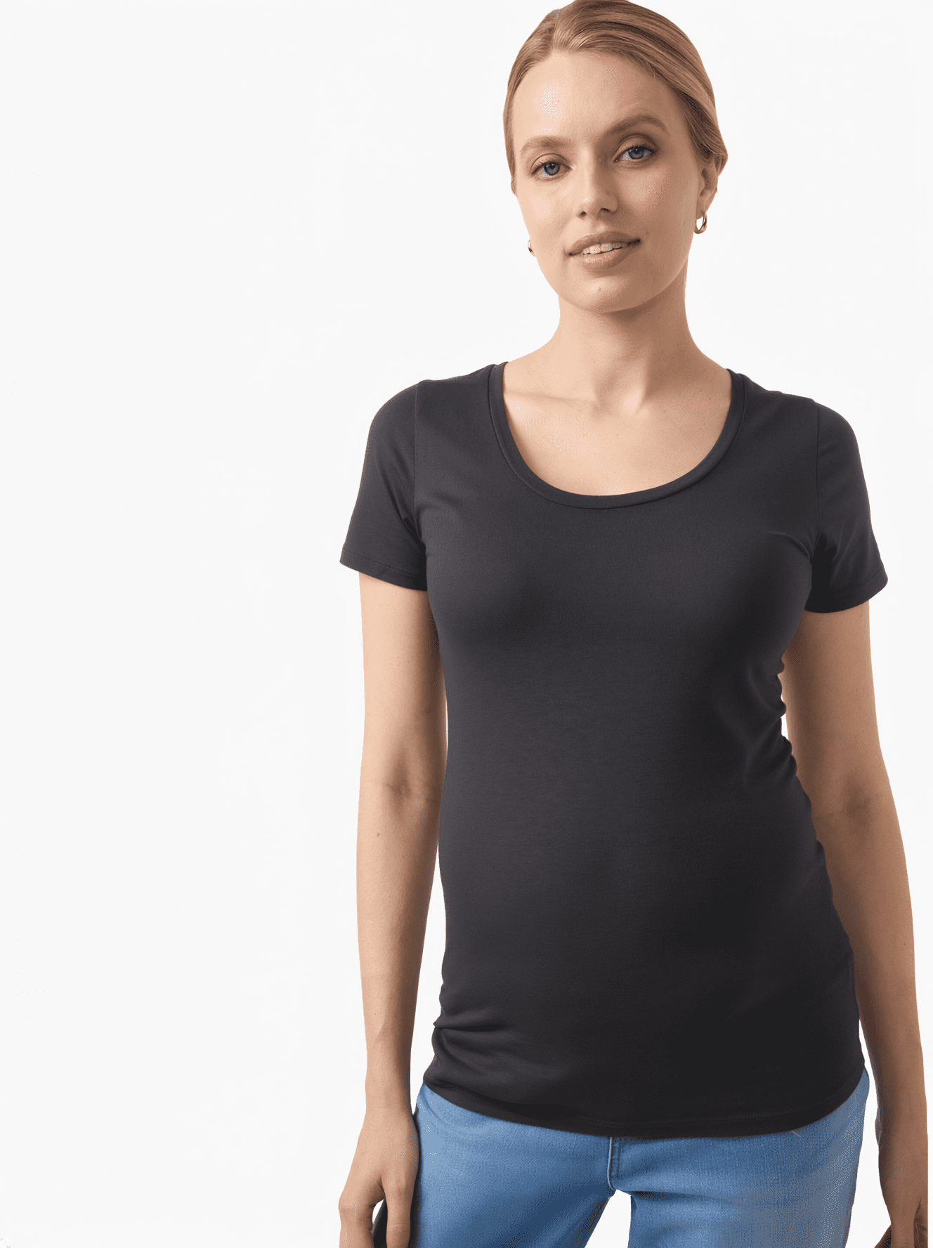 Ingrid & Isabel For Every Belly Women's Maternity Short Sleeve Fitted Scoop Tee, Sizes S-XXL