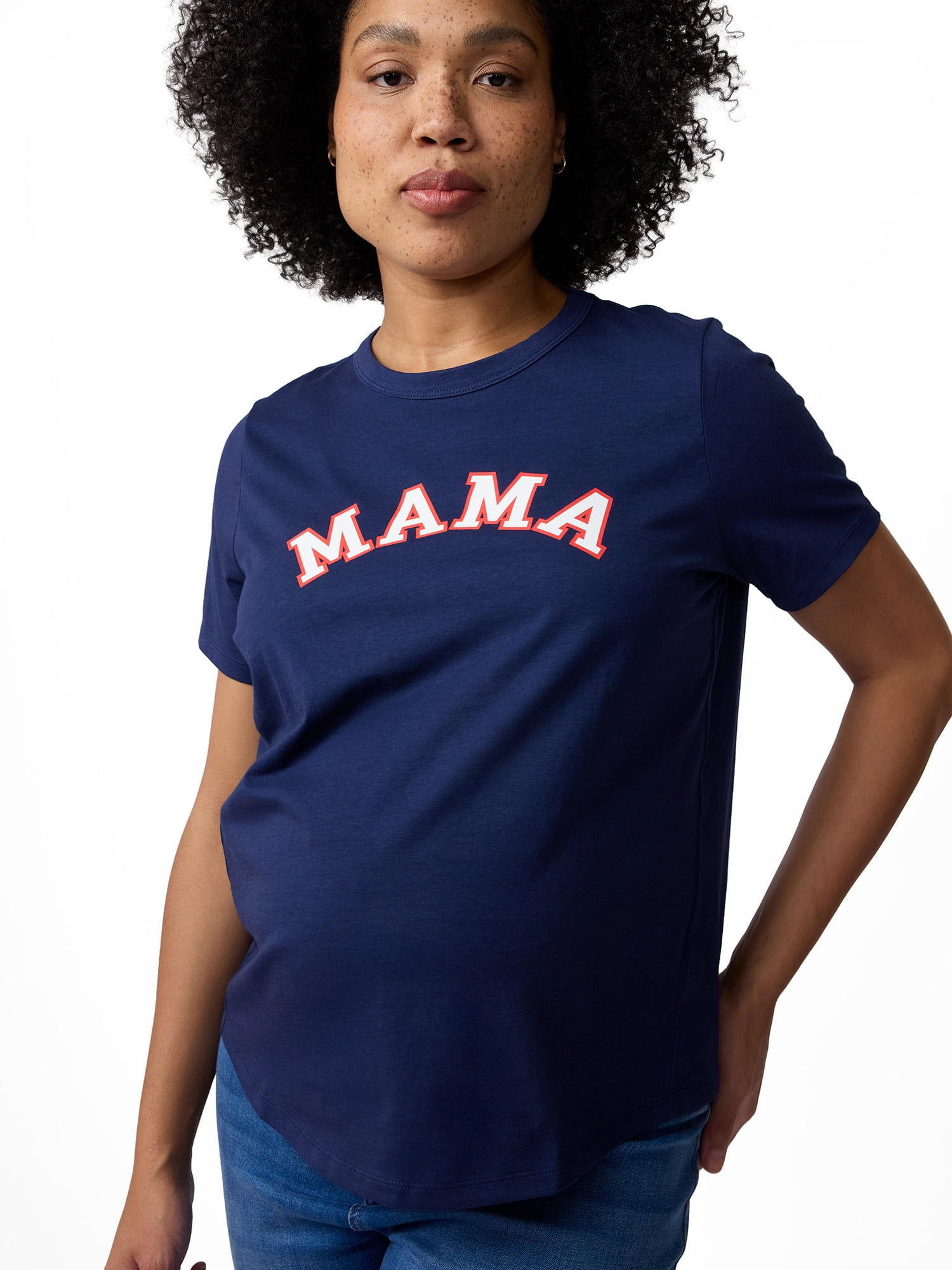 Ingrid & Isabel For Every Belly Women's Maternity Short Sleeve Relaxed Crew Graphic Tee, Sizes S-XXL