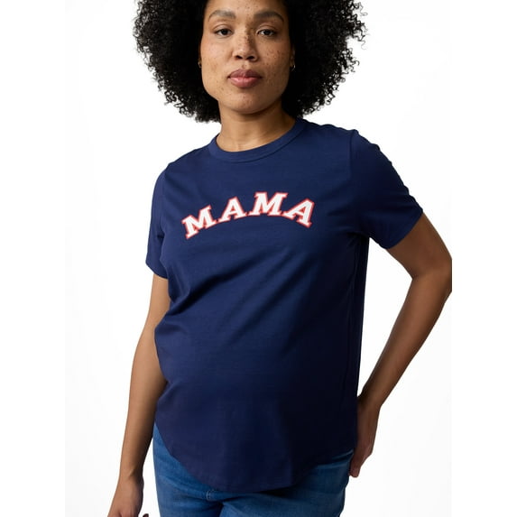 Ingrid & Isabel For Every Belly Women's Maternity Short Sleeve Relaxed Crew Graphic Tee, Sizes S-XXL